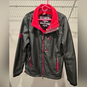 Superdry Black and Red Windbreaker Jacket
